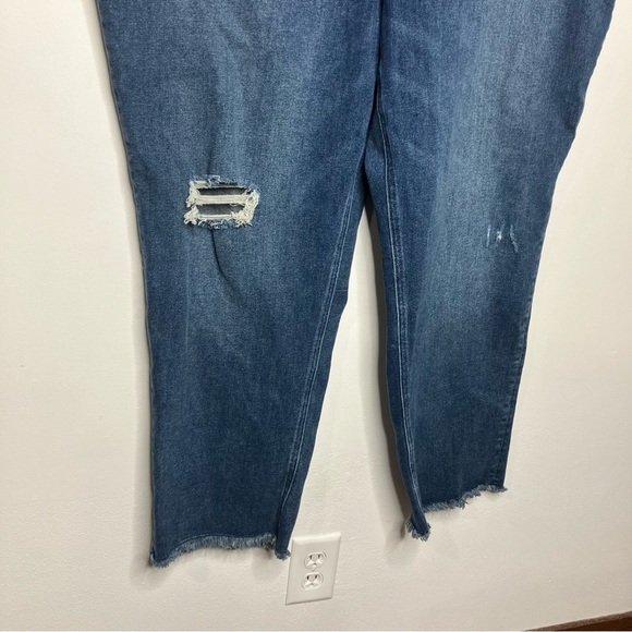 Lane Bryant distressed high rise girlfriend straight jeans signature fit size 24 - Picture 3 of 9
